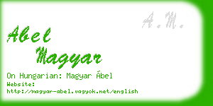 abel magyar business card